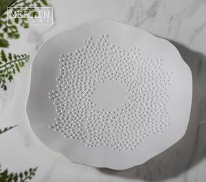 Piring Hias Modern Merlin Living, Peralatan Makan Keramik Tanpa Glasir, Piring Buah Dekoratif, Mangkuk Buah Porselen untuk Piring Keramik - Product Image 2