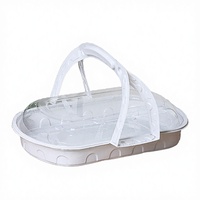 Boîte de rangement jetable dorée à neuf compartiments en plastique de qualité alimentaire pour desserts, pain et pâtisseries – Solution d'emballage haut de gamme