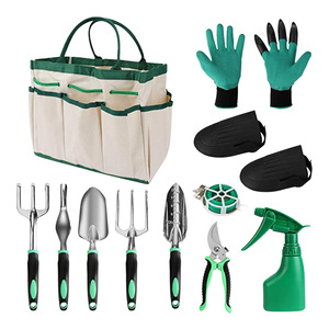 <b>Gardening</b> <b>Tool</b> Kit Aluminum Hand <b>Tool</b> <b>Set</b> with Three-pronged Shovel and Gloves OEM Customizable - Product Image 1