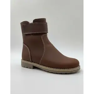 Botas de Tobillo de Moda para Niñas, con Parte Superior de Piel Marrón, Estilo Vaquero, Cómodas, para Regalo - Product Image 4