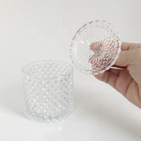 Bocaux de rangement ronds en verre pour pot de bonbons au sucre avec couvercle pour le stockage des aliments et le conteneur Stash Jar