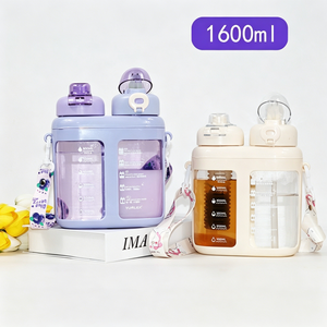 1600ml Reusable Leak-Proof Eco-Friendly Plastic Water <b>Bottle</b> with <b>Straw</b> - Product Image 2