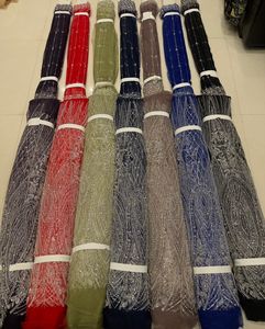 Tissu élégant en filet à perles scintillantes pour robes de mariée Sarees et Lehengas Matériau en maille douce de créateur de qualité supérieure pour les tendances de la mode - Product Image 2