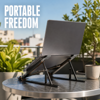 Support pour ordinateur portable en métal 2026 – Design haut de gamme et épuré, hauteur réglable, pliable pour un rangement compact