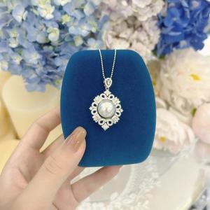 Collar con Colgante de Taza de Té de Plata de Ley S925 con Perla, Diseño Versátil y Fresco, Forma de Luna, Cadena para Clavícula - Product Image 3