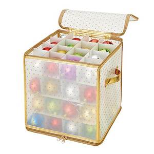 Boîte de rangement pour boules de Noël en plastique robuste, essentiels pour la maison, organisateur de boules de Noël, 4 étages, capacité de 64 boules - Product Image 4