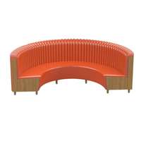 Prix Direct Usine Luxe Restaurant Bois Tables et Chaises Banquette Demi-Circulaire Orange Ensemble de Restaurant pour Restauration Rapide