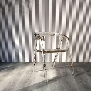 Silla <span class=keywords><strong>de</strong></span> comedor <span class=keywords><strong>de</strong></span> ocio <span class=keywords><strong>de</strong></span> <span class=keywords><strong>resina</strong></span> en forma creativa moderna sala <span class=keywords><strong>de</strong></span> estar moda personalidad arte hoja <span class=keywords><strong>de</strong></span> gota sillón transparente - Product Image 6