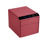 Coffre-fort en cuir de qualité supérieure à deux couches avec tiroir à serrure par mot de passe à empreinte digitale pour bijoux, maquillage et vanité.