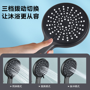 Juego de grifería de ducha de cobre con rociador de lluvia y ducha de mano con masaje de burbujas, 3.5-4.9 GPM, monomando para bañera y baño - Product Image 4