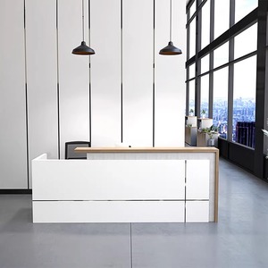 Mostrador de Recepción Moderno, Mostrador de Oficina, Mesa de Recepción con Almacenamiento para Vestíbulo de Hotel, Salón - Product Image 2