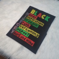 Vente en gros de patchs à paillettes chenille histoire des Noirs design fer sur pull chemise broderie patchs à paillettes