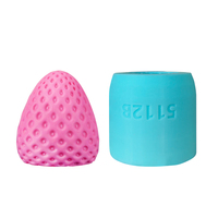 Moule de cuisson en silicone 3D fraise bleu/blanc laiteux, flexible, durable, écologique, réutilisable, facile à démouler, pour gâteaux DIY