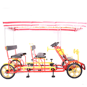 Vélo à pédales à quatre <span class=keywords><strong>roues</strong></span> pour 4 personnes, idéal pour les parcs d'attractions, les sites touristiques et les trajets familiaux, disponible à la location - Product Image 5