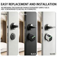 Serrure de porte intelligente professionnelle avec lecteur de carte RFID, empreintes digitales et WiFi pour porte en bois ou en alliage d'aluminium