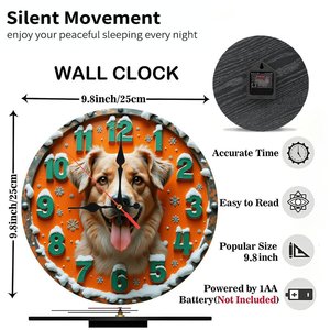 Horloge murale ronde en bois 25 cm, silencieuse, à quartz, décoration intérieure, horloge murale pour couloir, entrée - Product Image 3
