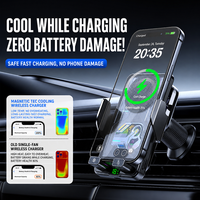 Support de téléphone universel pour voiture A8 15W avec chargeur magnétique sans fil, refroidissement par semi-conducteur TEC, pince automatique et alignement, chargeur intelligent