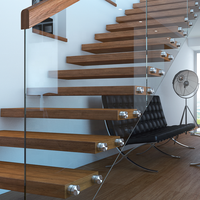 Wand halterung aus mattschwarzem Glas aus Edelstahl für rahmenloses Glas geländer für Deck-und Balkon treppen