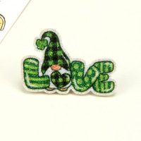 Offre Spéciale nouveau trèfle patchs brodés Saint Patrick jour amour Applique en gros personnalisé chanceux herbe paillettes broderie Patch