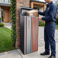 Boîte aux lettres en acier galvanisé imperméable, à poser au sol, pour colis, avec serrure à clé, pour jardin et maison