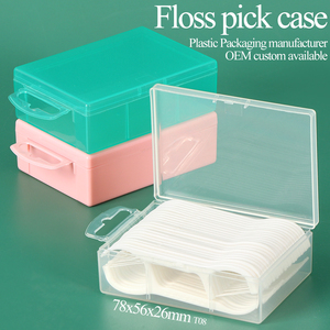 SUNSHING Custom Rectangular Dental Floss Container Empty Tooth Pick Box Transparent Cotton Swab Holder Plastic Toothpick Case - Product Image 1