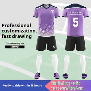 Personalizado Verão de secagem rápida respirável 100% poliéster V-neck manga curta adulto meninos futebol uniforme com logotipo - Product Image 3
