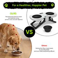 Gamelle portable et durable pour chien et chat, en ABS et silicone, écologique, surélevée, pliable, étanche, pour voyage et extérieur