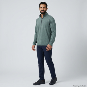 Custom Men's Quarter Zip Pullover Performance Stripe <b>Mock</b> <b>Neck</b> Golf Zip Pullover Men's Sweatshirt - Product Image 1