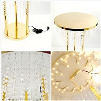 Rideau en perles de cristal Table à gâteau Support à gâteau élégant en métal pour mariage, plateau de service multifonctionnel pour présentation de table à dessert