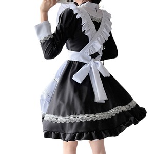British Style Long Sleeve Maid Outfit Black Polyester Cosplay Costume For Anime Role Play 14 Years Up - Product Image 5