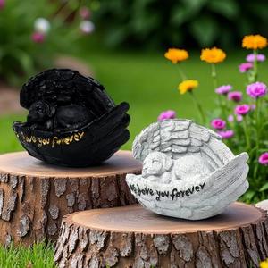 Cross-border Special <b>Angel</b> Dog Tombstone Memorial <b>Guardian</b> Ornament Courtyard Garden Pet Statue Resin Craft Decoration Artistic - Product Image 4