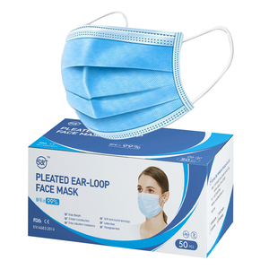 S&J Manufacture sales 3 ply Cotton earloop Non Woven Disposable Surgical mask Mouth Guard Cover Face Masks Respiration Cheap