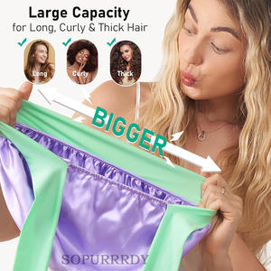 Cadeaux de fête avec logo personnalisé 22 Momme <span class=keywords><strong>Bonnet</strong></span> en soie grand <span class=keywords><strong>bonnet</strong></span> à cheveux double couche avec bandeau à nouer <span class=keywords><strong>Bonnet</strong></span> en soie pour les femmes qui dorment faveurs - Product Image 5