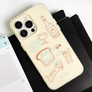 Coque de téléphone en forme de saucisse de chien de dessin animé colorée pour l'après-midi, adaptée à l'iPhone 16 15 14 <span class=keywords><strong>Pro</strong></span> Max, coque arrière souple en gelée - Product Image 4