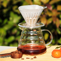 Filtre à café en plastique réglable de 1 à 4 tasses pour un brassage manuel de style barista, design durable et léger