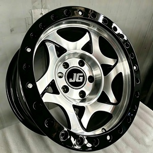 วงแหวน<span class=keywords><strong>ล้อ</strong></span><span class=keywords><strong>แม็</strong></span><span class=keywords><strong>ก</strong></span>ซ์ JG Black Beadlock สีเงิน สำหรับ<span class=keywords><strong>ล้อ</strong></span>ออฟโรด ขนาด 17-22 นิ้ว 6x139.7 5x150 6x135 สำหรับรถยนต์ Hilux Ford F150 Dodge SUV 4x4 รถแต่ง - Product Image 1