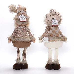 Ensemble adorable de 2 poupées en peluche lumineuses de Noël, Père Noël et Bonhomme de neige debout avec une lueur chaude, pour cadeau de Noël - Product Image 4