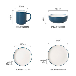 <span class=keywords><strong>Service</strong></span> de <span class=keywords><strong>vaisselle</strong></span> en céramique classique, assiettes, bols et tasses en grès pour la famille, restaurant, fête, banquet, <span class=keywords><strong>service</strong></span> pour 4 personnes, vert <span class=keywords><strong>bleu</strong></span> - Product Image 6