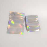 Sacs laminés anti-humidité et anti-odeur pour aliments, 3,5g, 7,0g, 6-8 OZ, 1 livre, avec fenêtre, hologramme réfléchissant arc-en-ciel, pochette autoportante pour snacks