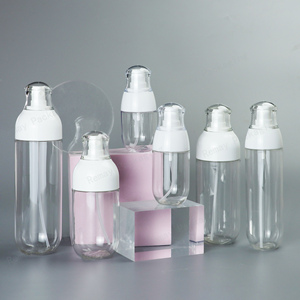 Botella de bomba de emulsión transparente de 30ml, contenedor de bomba de pulverización blanca de 50 ml, botella de loción de pulverización de plástico PETG - Product Image 1