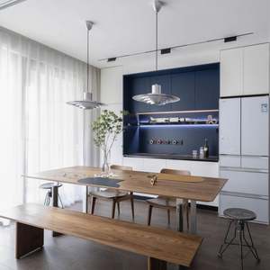 Gabinetes de Cocina Modernos e Inteligentes para Hotel, Personalizados, Impermeables, Modulares, de Acero Inoxidable, con Estantes de Almacenamiento y Tiradores de Latón - Product Image 3