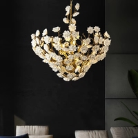 Lampes suspendues en céramique à motif floral, lustre vintage en laiton antique, lampes de style campagnard français pour îlot de cuisine