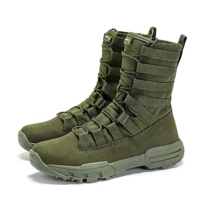 Yakeda botas táticas masculinas para trilha, botas verdes para combate, caminhada ao ar livre, escalada