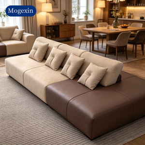 Sofá Modular Moderno de Dos Tonos, Tapizado en Tela, con Cojines para Sala de Estar - Product Image 2