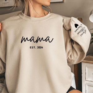 Felpa Mama personalizzata con ricamo frontale nomi personalizzati sulle maniche ODM flanella per la primavera - Product Image 2