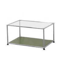 Table basse modulaire en verre trempé minimaliste moderne en acier inoxydable pour salon, hôtel