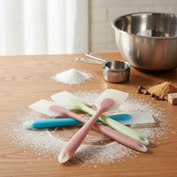 Alat Barbekyu Dapur Spatula Transparan Besar dan Kecil Penghalus Krim Kue Oven Icing