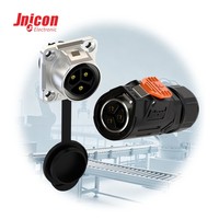 Conector Impermeable de 20A 300V con Bloqueo Rápido MJ20 de 3 Pines para Iluminación de Paisajes, Cámaras CCTV, UL TUV