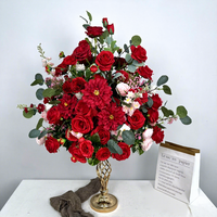 Usine de fleurs artificielles, vente en gros de roses artificielles réalistes en soie de qualité supérieure, grandes boules de fleurs en vrac pour décorations de table de mariage