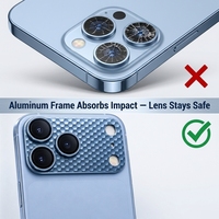 Protection d'objectif d'appareil photo en verre trempé en alliage, couverture intégrale, antistatique, grade AAA, dureté 9H pour 18 Pro Max